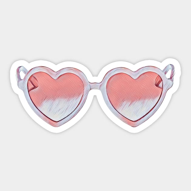 Heart Shaped Sunglasses Sticker by BloomingDiaries